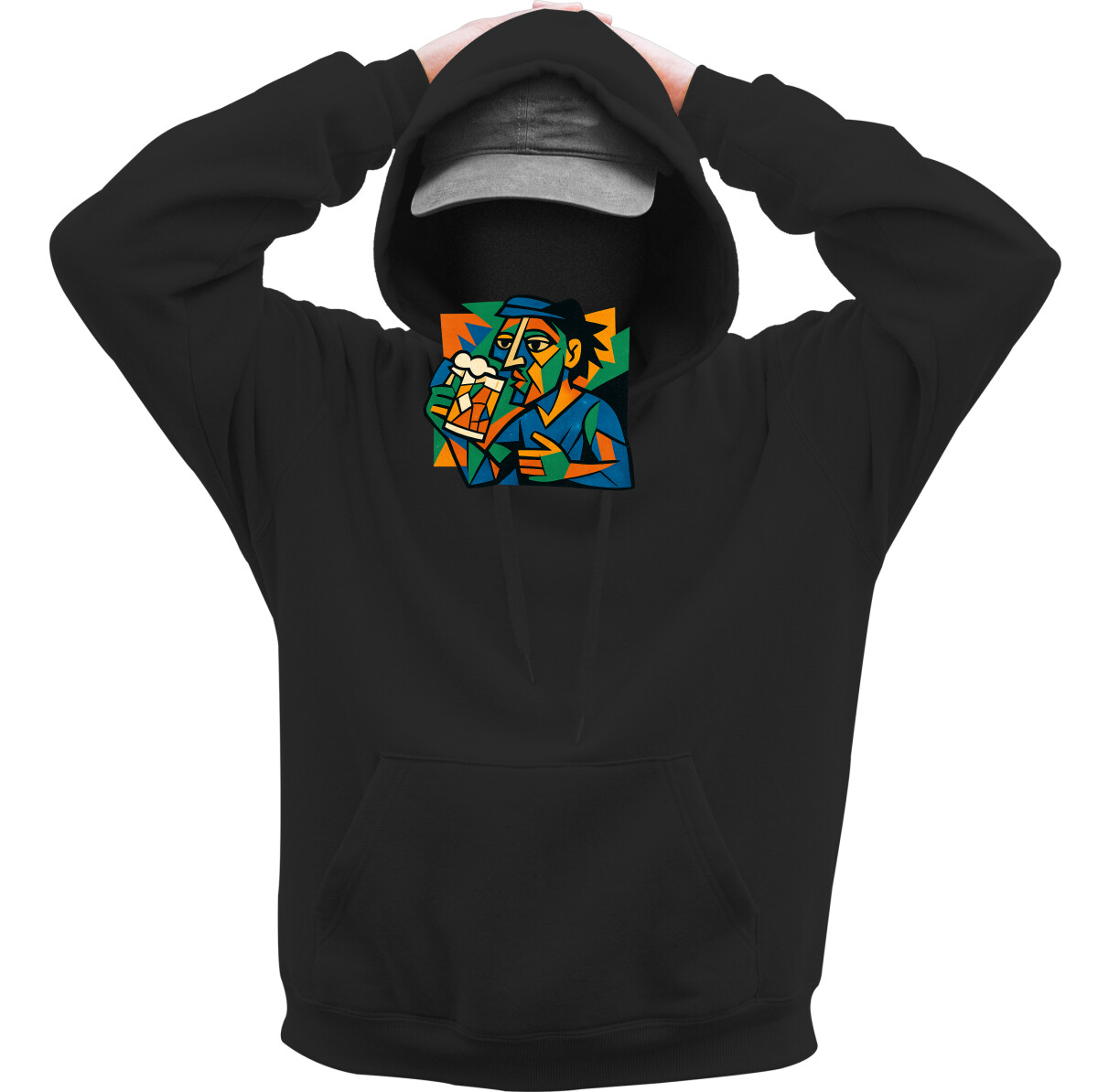 Kapucnis belebújós pulóver