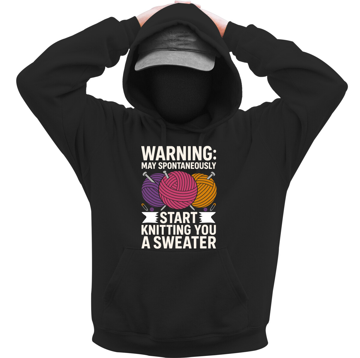 Kapucnis belebújós pulóver