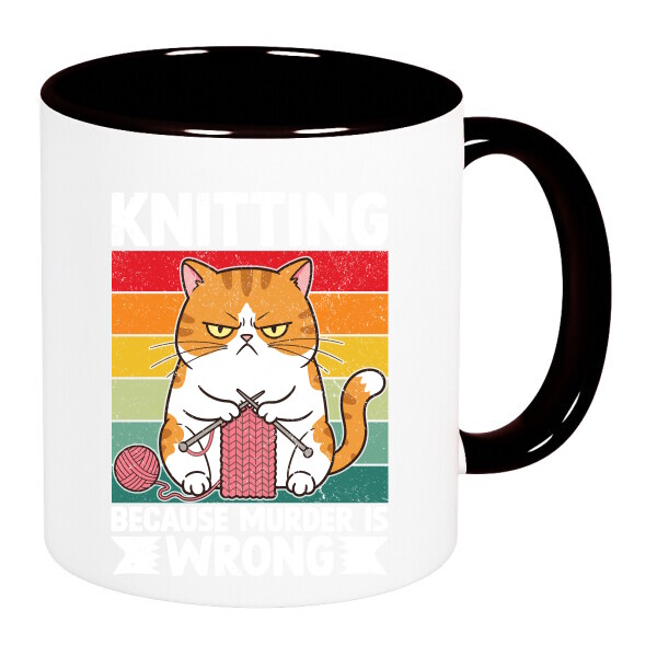 Színes fülű és belsejű bögre