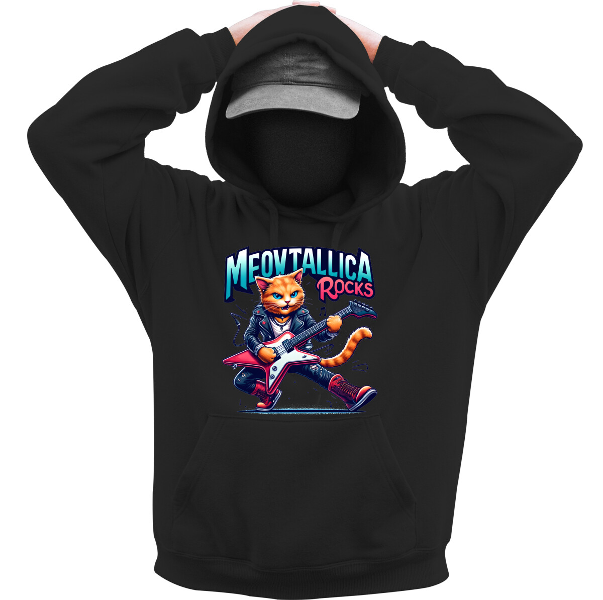 Kapucnis belebújós pulóver