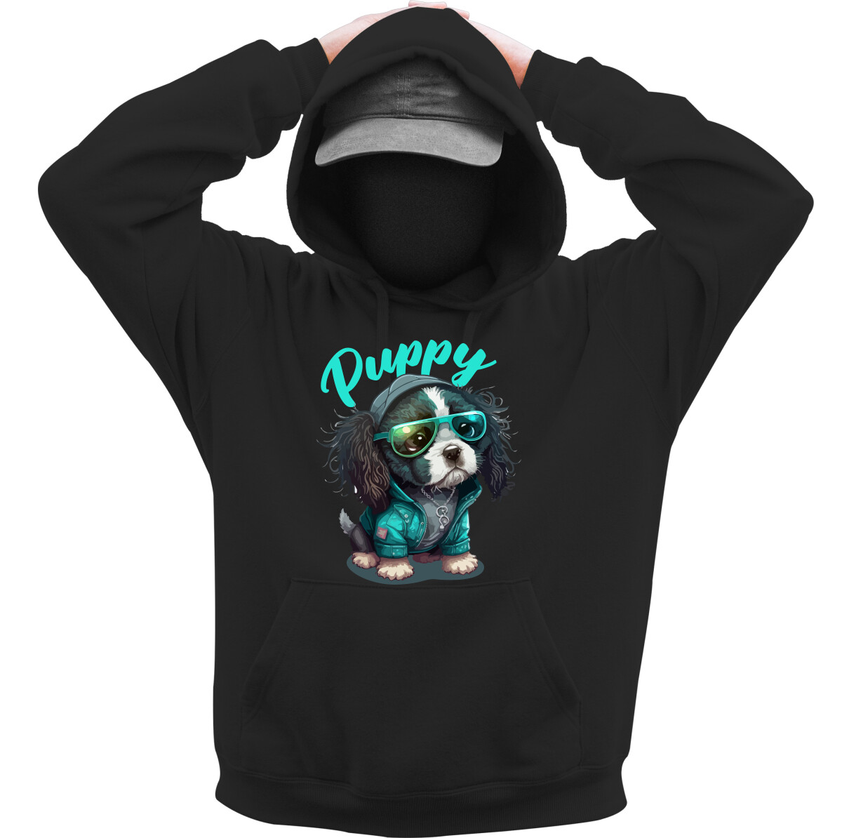 Kapucnis belebújós pulóver