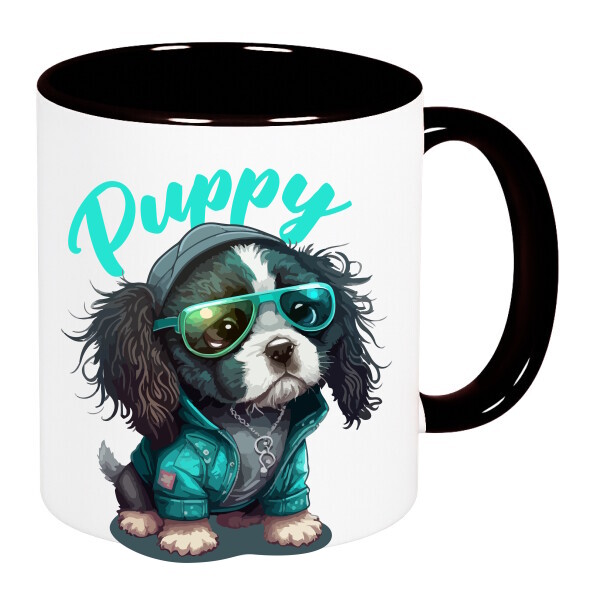 Színes fülű és belsejű bögre