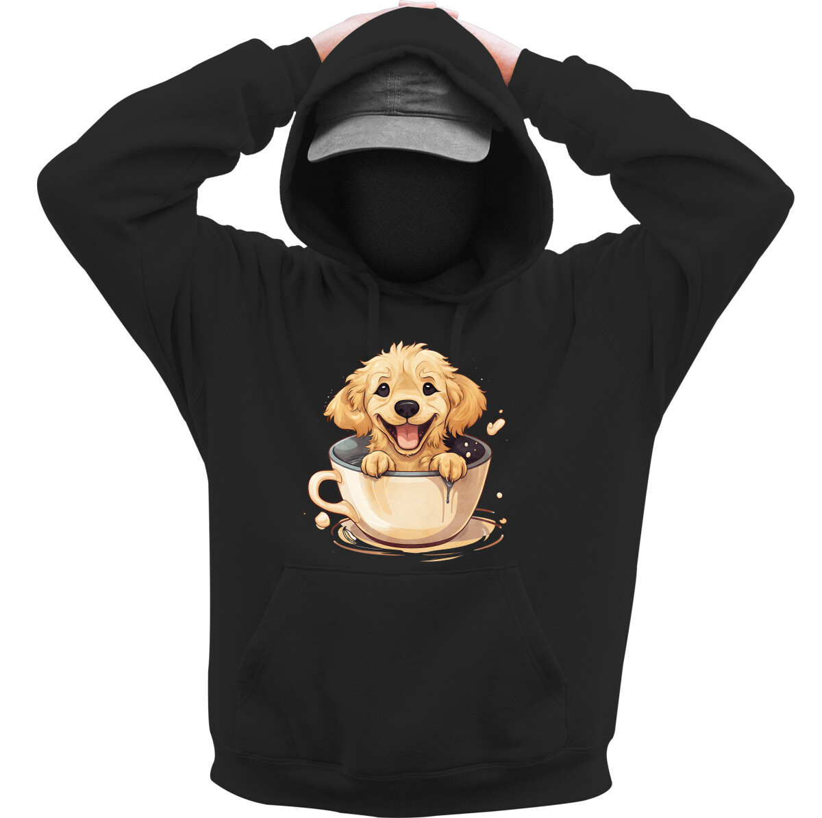 Kapucnis belebújós pulóver