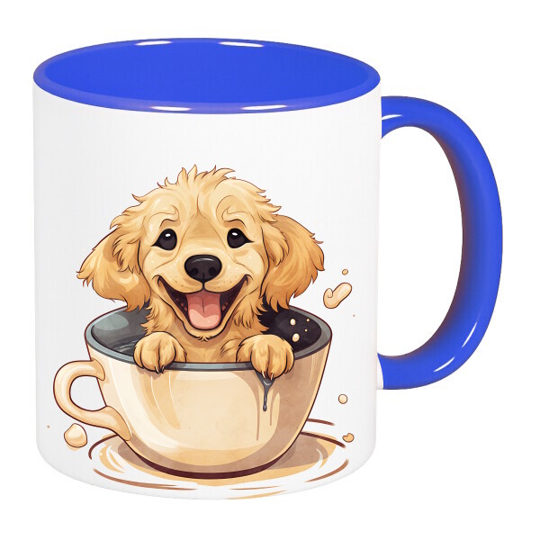 Színes fülű és belsejű bögre