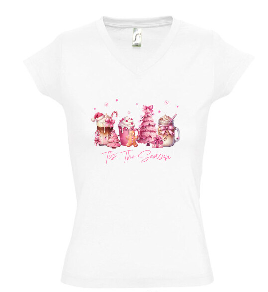 Női V nyakú póló