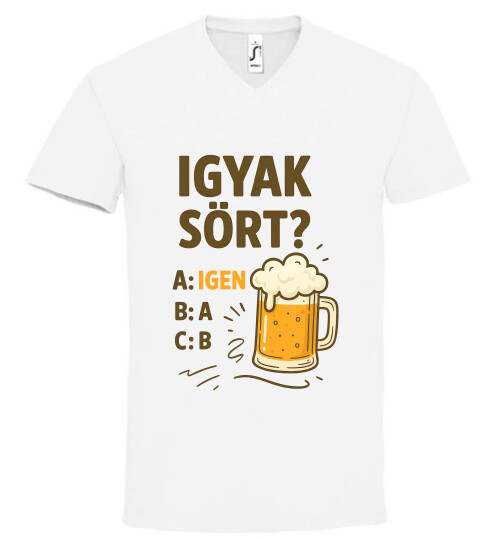 Unisex V nyakú póló