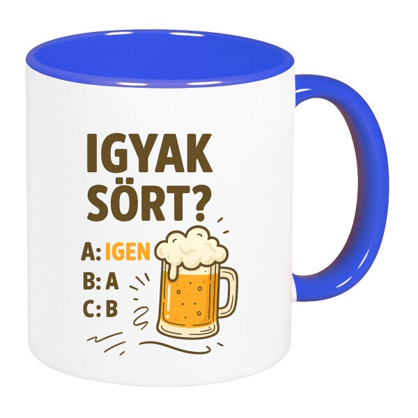 Színes fülű és belsejű bögre