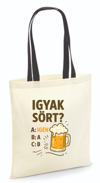 Vászontáska - színes fülű 