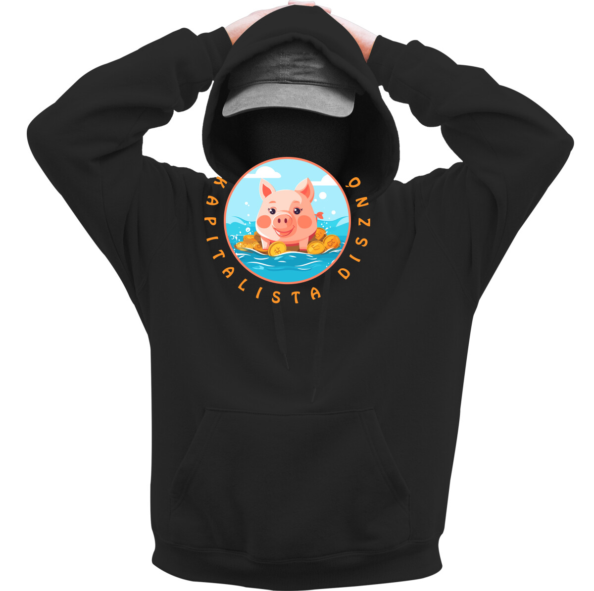 Kapucnis belebújós pulóver