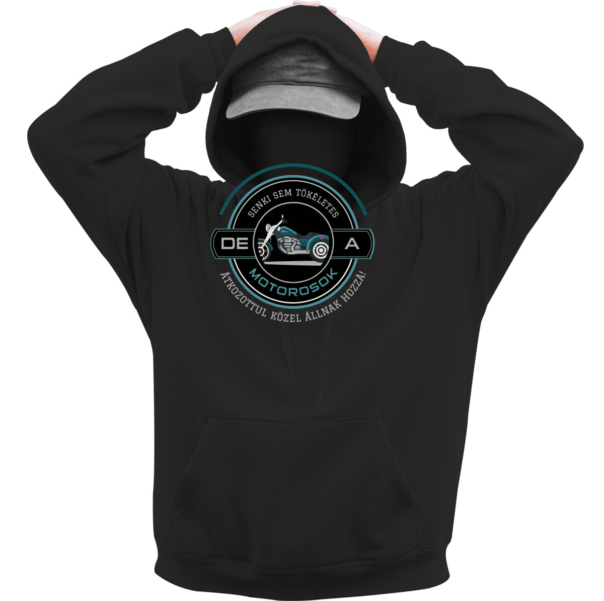 Kapucnis belebújós pulóver