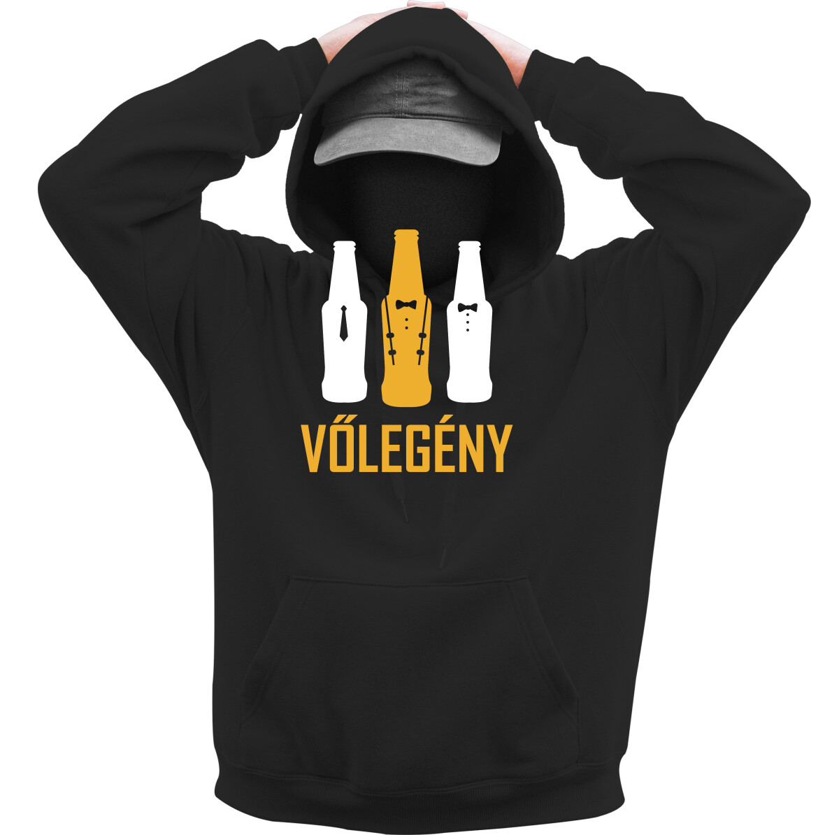 Kapucnis belebújós pulóver