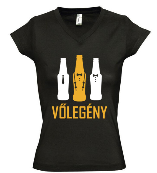 Női V nyakú póló