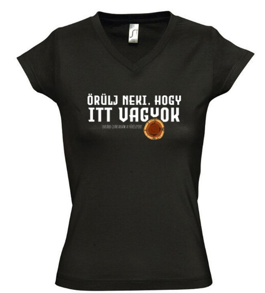 Női V nyakú póló