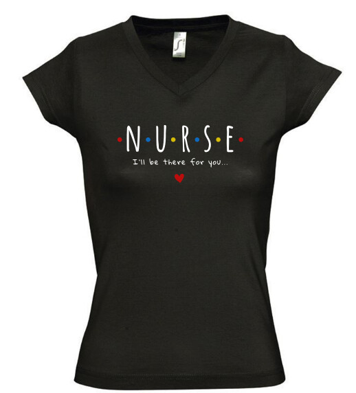 Női V nyakú póló