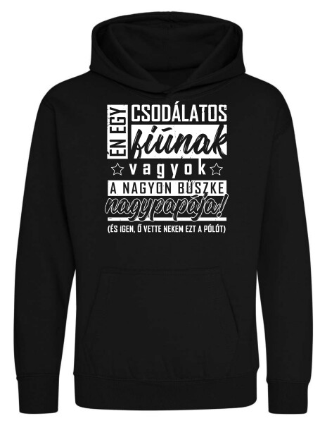 Kapucnis belebújós gyerek pulóver