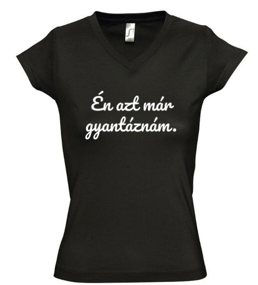 Női V nyakú póló