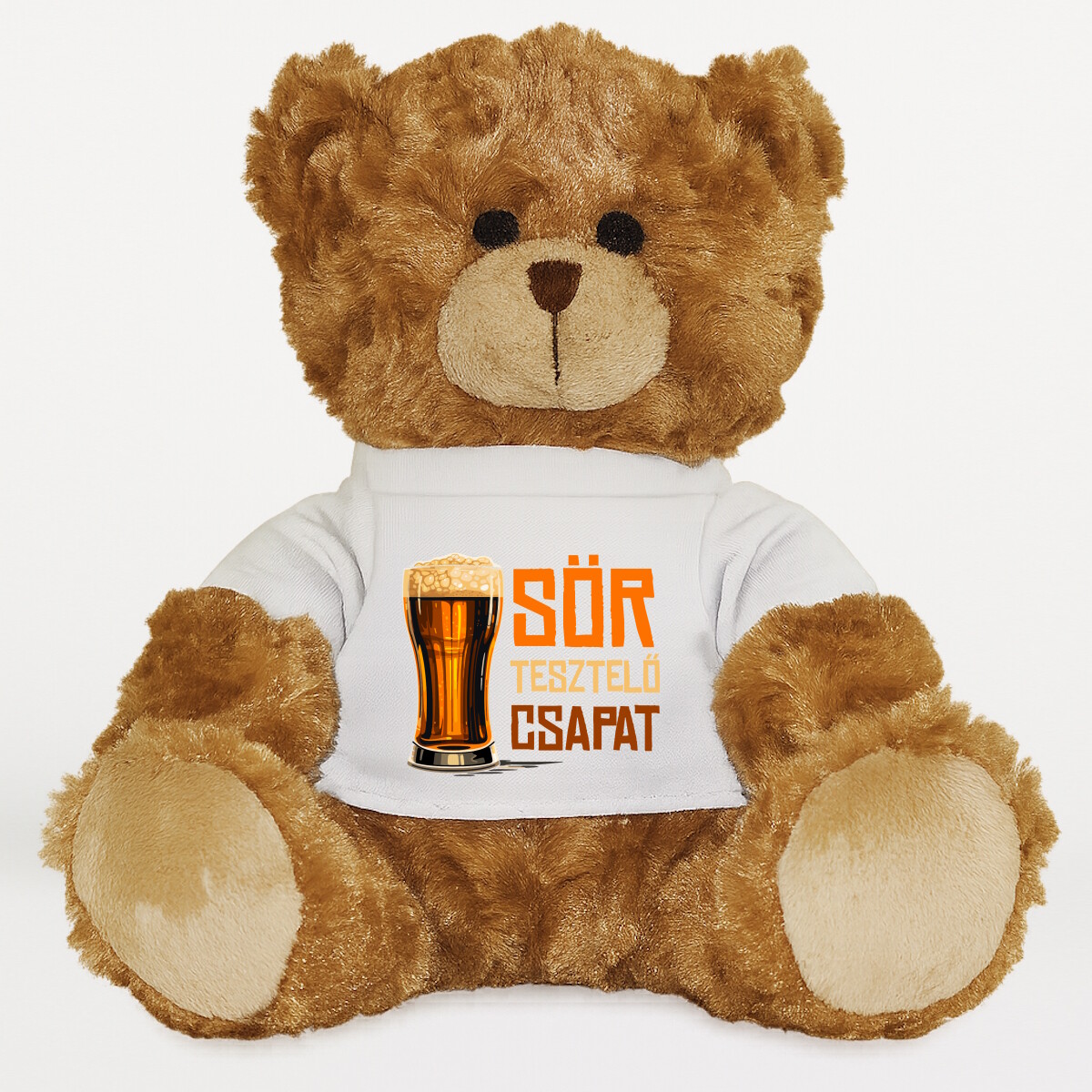 Plüssmaci egyedi pólóval