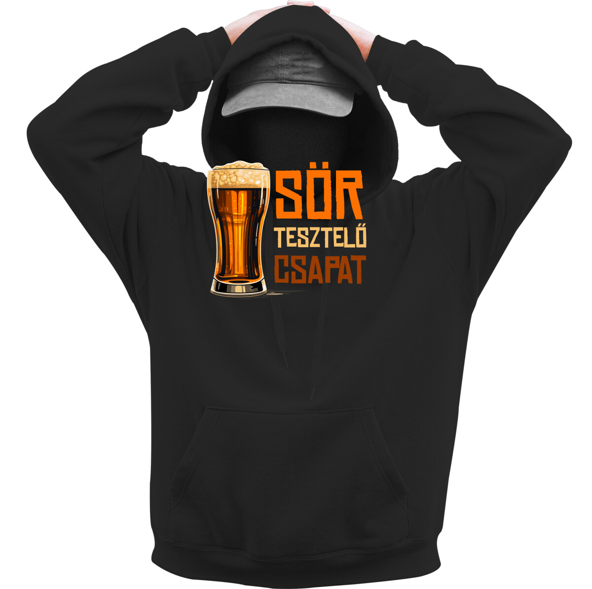 Kapucnis belebújós pulóver