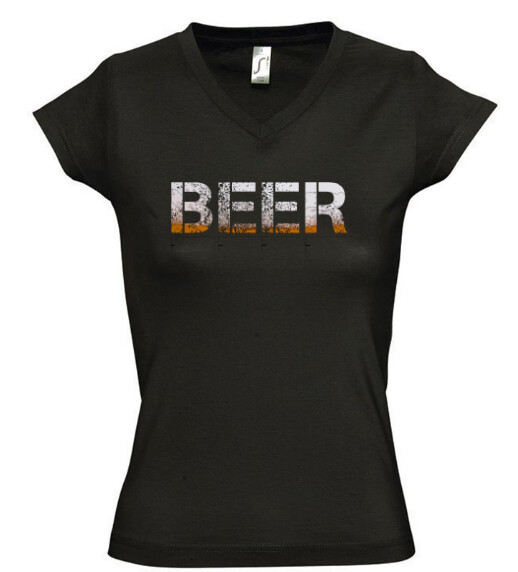 Női V nyakú póló