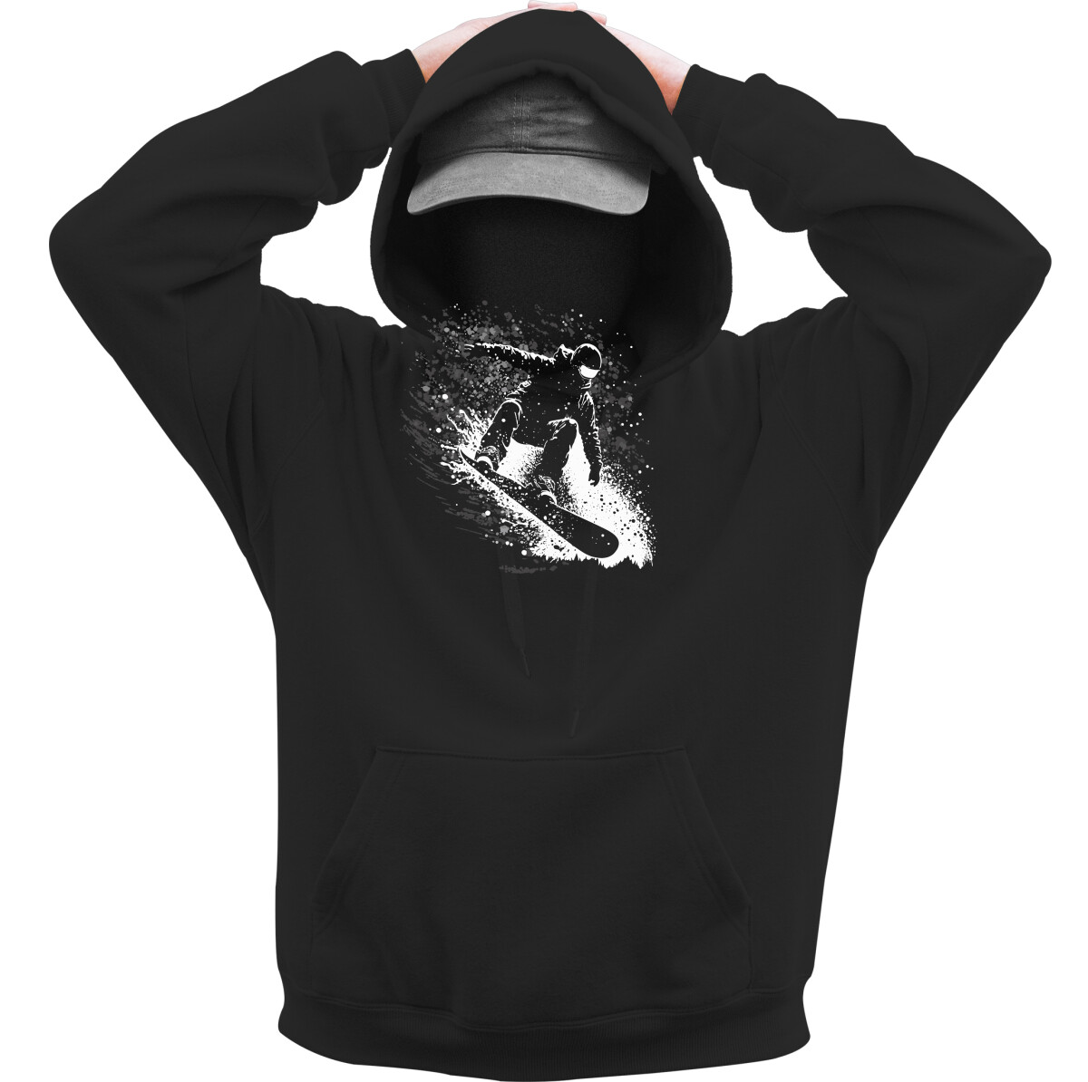 Kapucnis belebújós pulóver