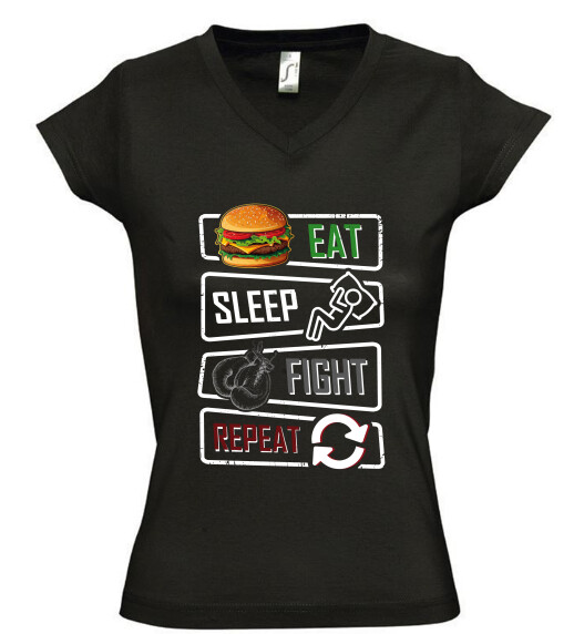 Női V nyakú póló