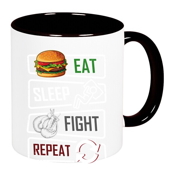 Színes fülű és belsejű bögre