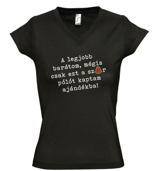 Női V nyakú póló