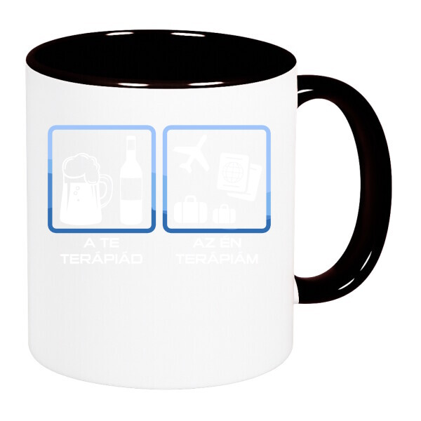 Színes fülű és belsejű bögre