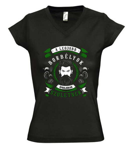 Női V nyakú póló