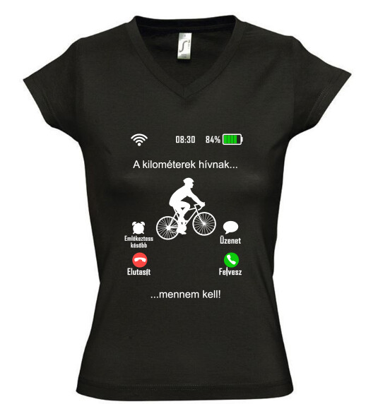Női V nyakú póló