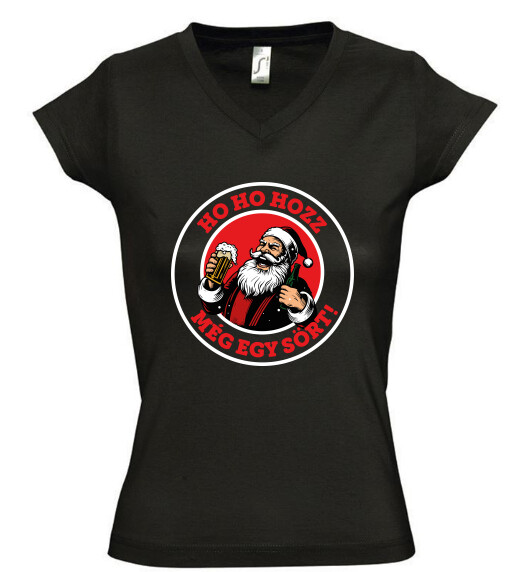 Női V nyakú póló