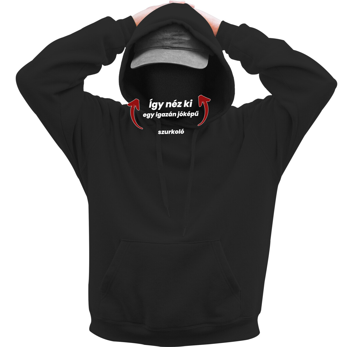 Kapucnis belebújós pulóver