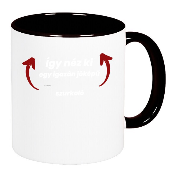 Színes fülű és belsejű bögre