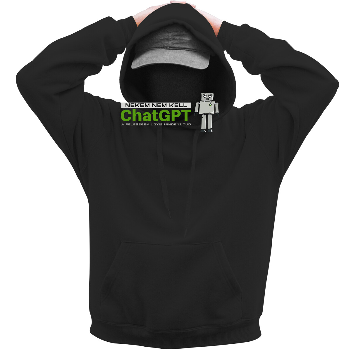 Kapucnis belebújós pulóver