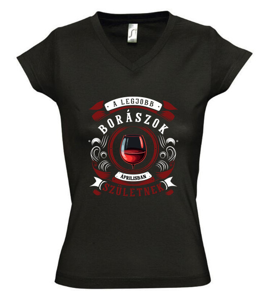 Női V nyakú póló