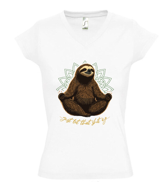 Női V nyakú póló