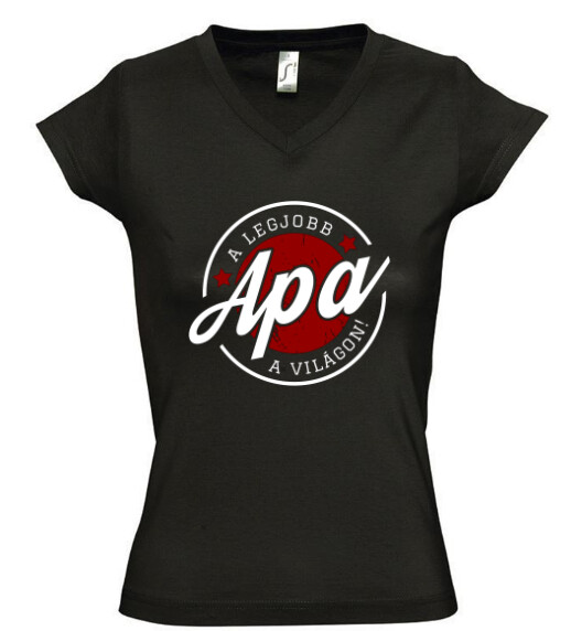 Női V nyakú póló