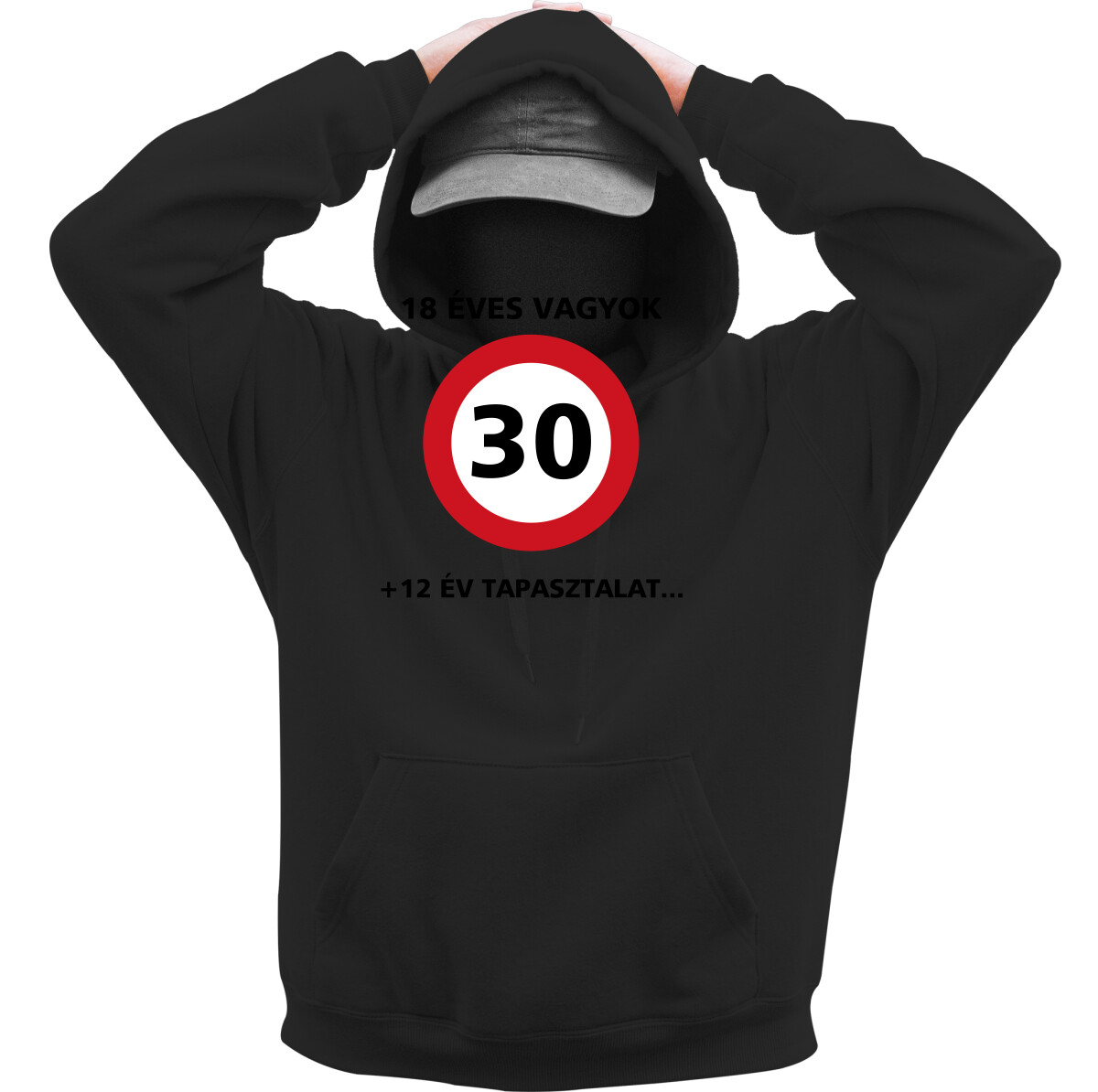 Kapucnis belebújós pulóver