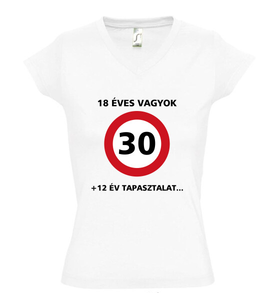 Női V nyakú póló