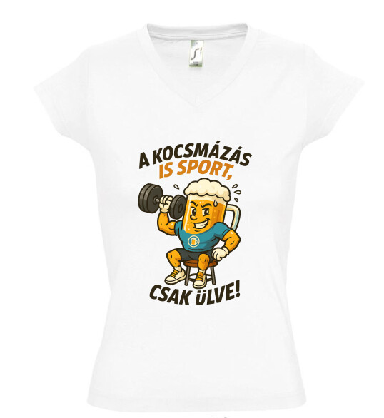 Női V nyakú póló