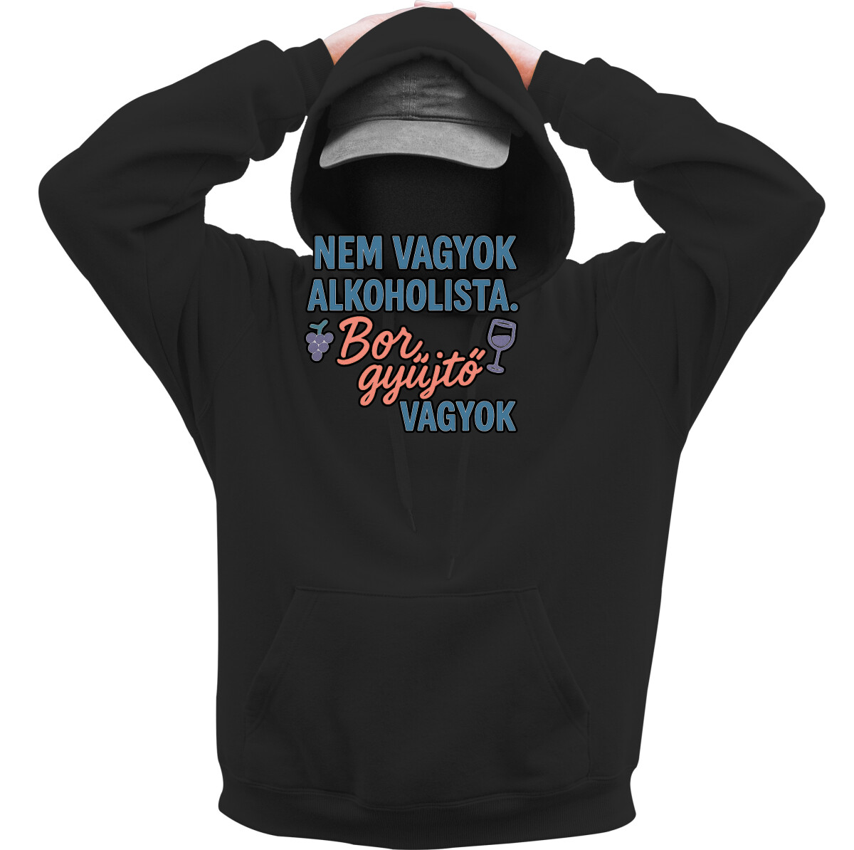 Kapucnis belebújós pulóver