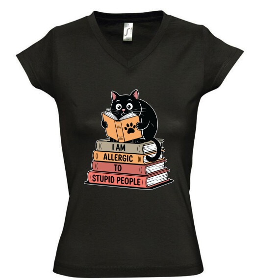 Női V nyakú póló