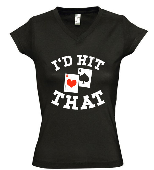 Női V nyakú póló