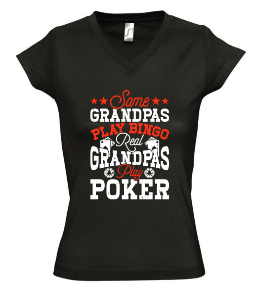 Női V nyakú póló