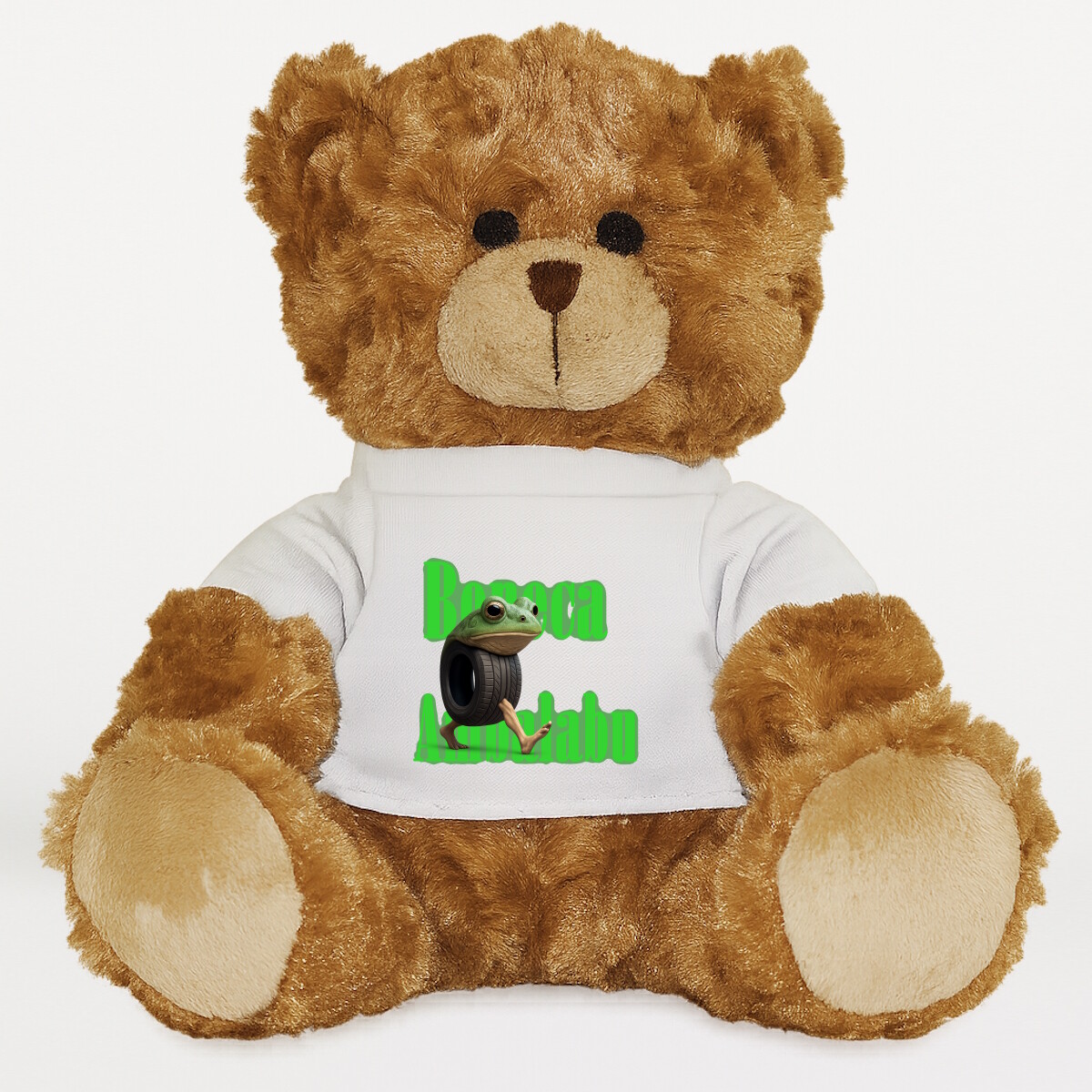 Plüssmaci egyedi pólóval