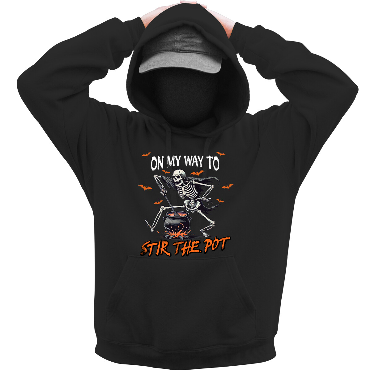 Kapucnis belebújós pulóver