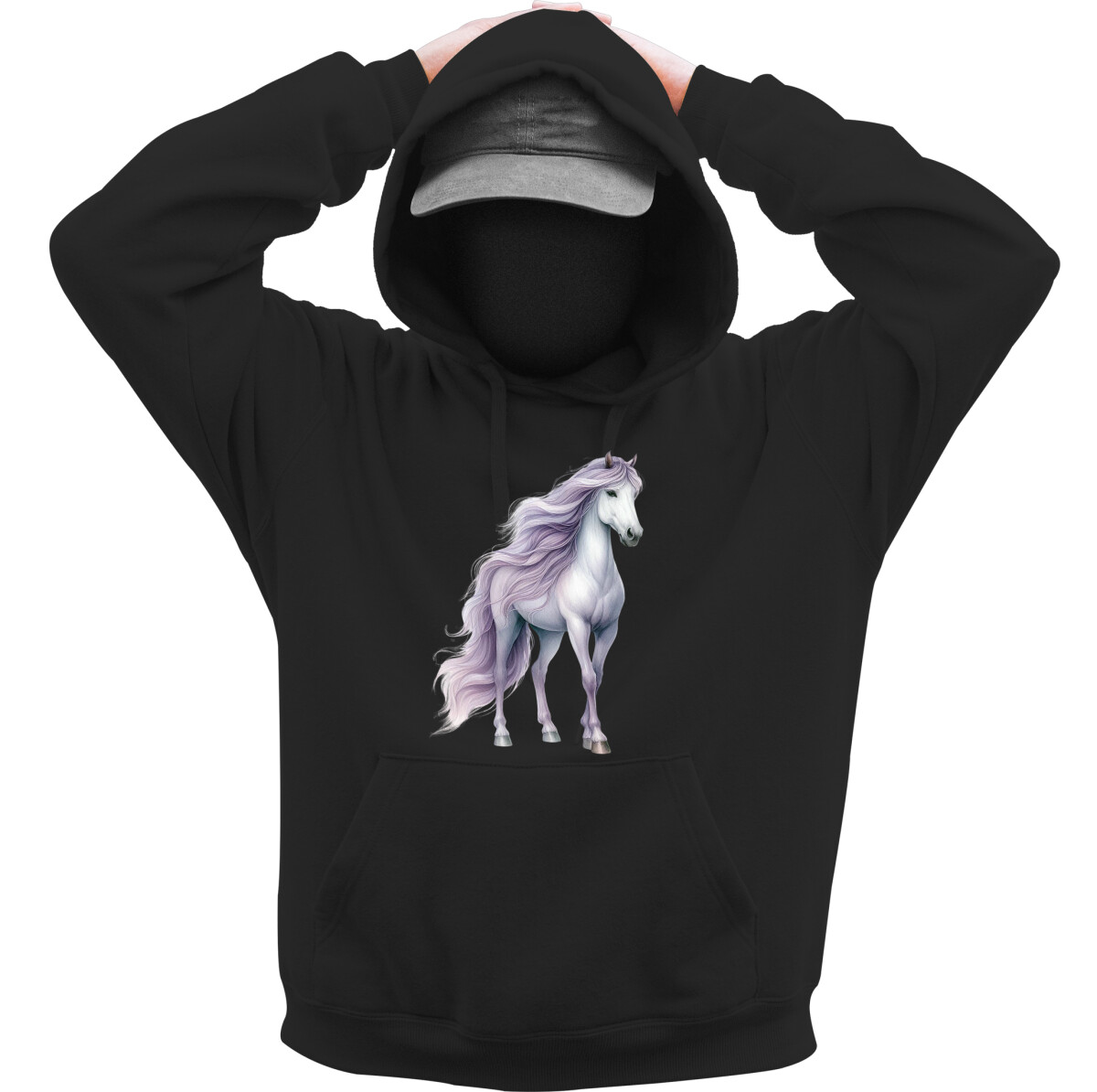 Kapucnis belebújós pulóver