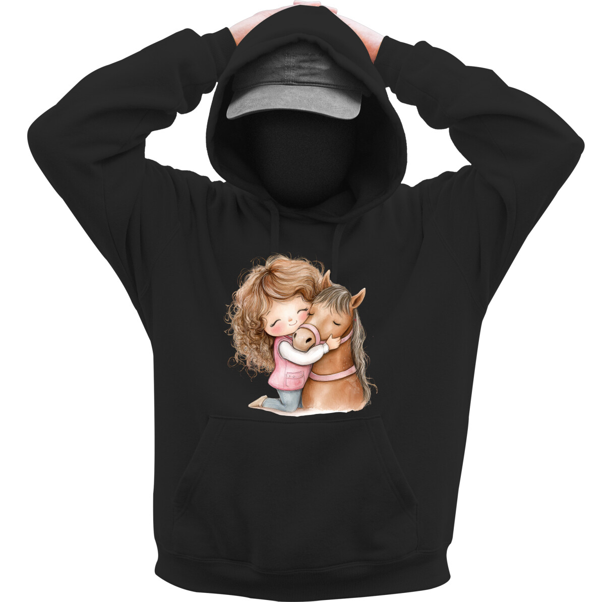 Kapucnis belebújós pulóver