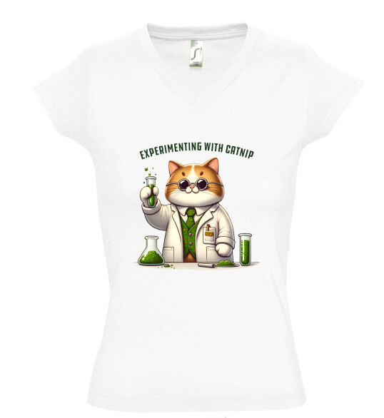 Női V nyakú póló