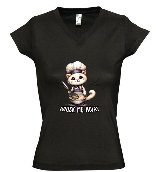 Női V nyakú póló